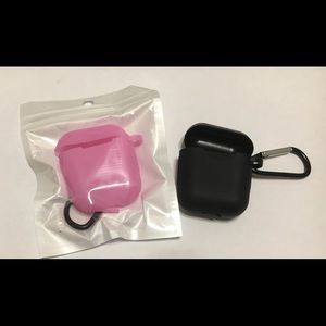 Air pods case and key ring/pink